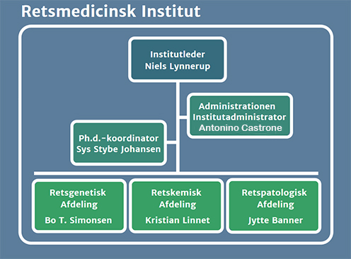 Organisationsdiagram for Retsmedicinsk Institut